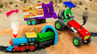 Diy tractor making mini concrete bridge | Diy tractor trolley full of Parle-G loading | @Sunfarming