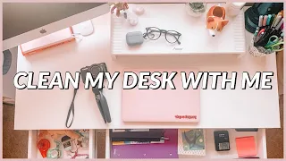 CLEAN MY DESK WITH ME | organizing my desk 2020