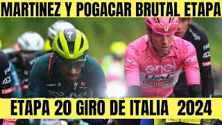 Tadej Pogacar y Daniel Felipe MARTINEZ BRUTAL ETAPA 20 GIRO DE ITALIA 2024 RESUMEN