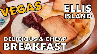 Breakfast Steak & Eggs, Delicious & Cheap at Village Pub Cafe, Ellis Island Casino Las Vegas