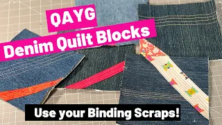 Fun Denim Quilt Blocks! - Quilt As You Go + Use your Fabric Scraps!