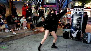 GDM DANCE BUSKING. HAYEON. DYNAMIC SUPERB PERFORMANCE. HONGDAE STREET. DEEPLY IMPRESSED.