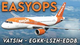 MSFS Live! | EasyJet REAL OPS VATSIM  | Fenix A320 Across Europe! | EGKK-LSZH-EDDB