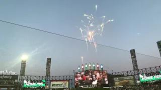 Chicago White Sox Adam Engel Home Run FireWorks With Flashing Lights At Chicago White Sox Game