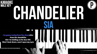 Sia - Chandelier Karaoke MALE KEY Slowed Acoustic Piano Instrumental Cover Lyrics