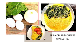 Homemade  Spinach and Cheese Omelette Best Ever.#9 Egg Recipe for  Breakfast/Dinner tasty. in 7mins