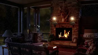 Cozy Rainy Night: Deep Sleep by the Warm Fireplace