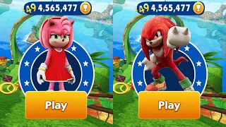 Sonic Dash - Movie Amy vs Movie Knuckles vs All Bosses Zazz Dr.Eggman All Characters Unlocked