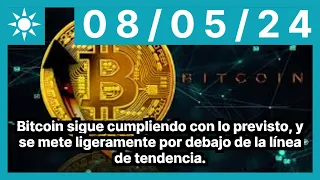 Bitcoin sigue cumpliendo con lo previsto, y se mete ligeramente por debajo de la línea de tendencia.