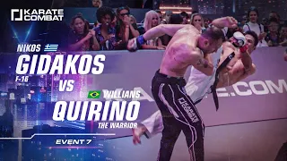 FULL FIGHT:: Nikos Gidakos vs Willians Quirino - Karate Combat S02E07