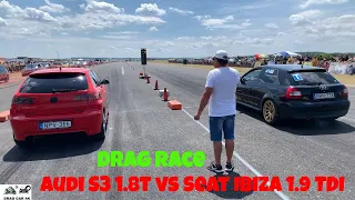 Audi S3 1.8T vs Seat Ibiza 1.9 TDI drag race 1/4 mile 🚦🚗 - 4K UHD