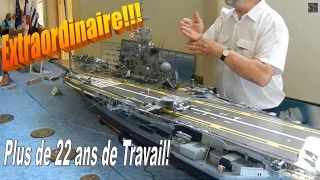 Festival du modélisme - Sallertaine 2014 - Maquette animée au 1/100 du Porte avion Foch