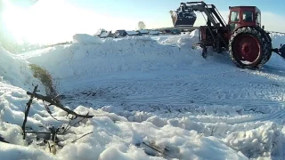 Трактор т40 чистка снега, перевозка сена