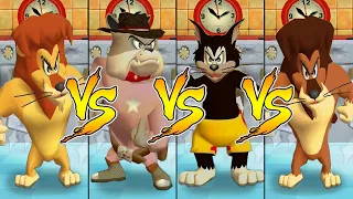 Tom and Jerry in War of the Whiskers Lion Vs Butch Vs Lion Vs Spike (Master Difficulty)