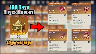 Open up all 50 Abyss Reward I saved in 188 days | Genshin Impact