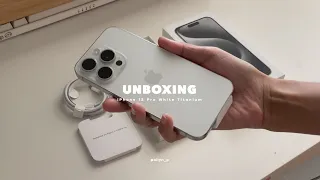 🤍Unboxing 📦 iphone 15 pro (White Titanium)