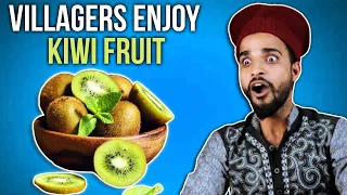 A Sweet Surprise: Village folks try exotic Kiwi fruit ! Tribal People Try Exotic Fruit