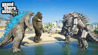 Atomic Godzilla, Kong Vs Mechagodzilla, Mechani Kong Battle Remake ( GTA V Mods )