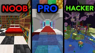 Minecraft NOOB vs PRO vs HACKER: Secret Bases!