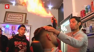 Palestinian barber ups the heat in male hair grooming