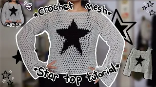 ✰ crochet mesh star top tutorial *ੈ ★‧₊˚