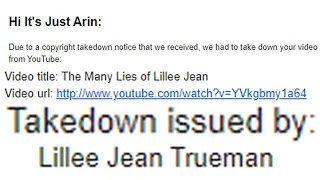 Lillee Jean took down my video