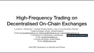 High-Frequency Trading on Decentralized On-Chain Exchanges