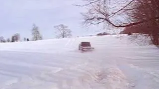 77 Ford Highboy going through some deep snow