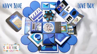 [IDEA] Navy Blue Explosion Box - LOVE BOX XANH NAVY + 40 ẢNH 💙﻿ NGOC VANG Handmade