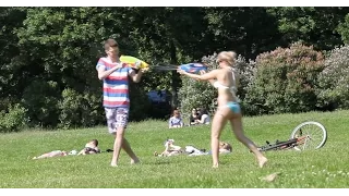 Water Gun Fighting With Strangers