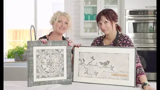 IOD Gallery Wall Episode 2 using IOD Cubano and IOD Birds Branches and Blossoms Decor Stamps!