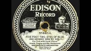 Golden Gate Orch. - Five Foot Two, Eyes Of Blue - 1925 California Ramblers