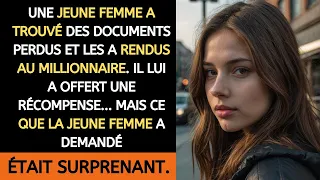 UNE JEUNE FEMME A TROUVÉ DES DOCUMENTS PERDUS ET LES A RENDUS AU MILLIONNAIRE. IL LUI A OFFERT UNE..