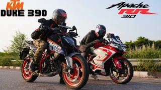 2024 Duke 390 vs Apache RR310 Drag Race