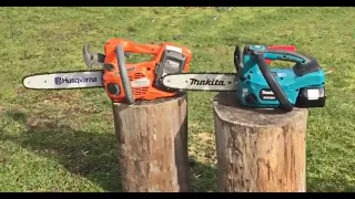 18V против 36V. Makita DUC254 против Husqvarna t536. Тест на скорость реза беспроводных цепных пил