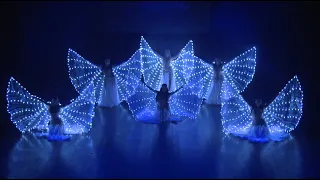 Belly dance with LED Isis Wings - Ancient Ruins by Layali Show Group