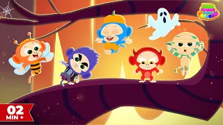 Five Little Monkeys | Halloween | Spooky | Scary | Nursery rhymes | Kids Songs |Little Finger Rhymes