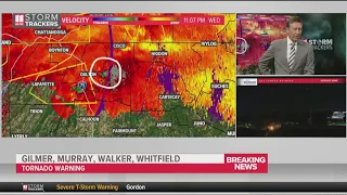 Monitoring rotation in north Georgia as tornado warning issued for Gilmer County