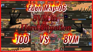 Eden Map:06 100 VS 8VM ''100 Pushing'' 💪👊🔥 - Last Shelter Survival