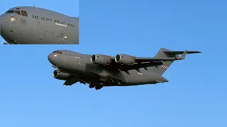 [4K] HAW C-17A Globemaster - Friendly Person from the cockpit Waving to the spectators on approach
