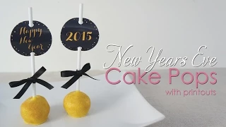 New Years Eve Gold Cake Pops Tutorial with downloadable discs to print