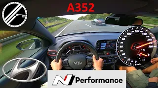 Hyundai i30 N Fastback 275 PS Top Speed Drive On German Autobahn A352 No Speed Limit