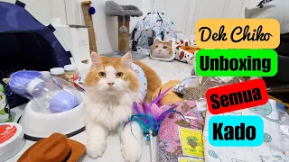 Dek Chiko Unboxing Kado Ultah. funny video try not to laugh, funny animals cat lover pet kucing