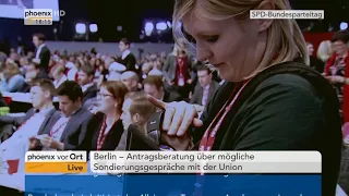 Zustimmung zu ergebnisoffenen Gespräche mit CDU/CSU beim Bundesparteitag der SPD am 07.12.17