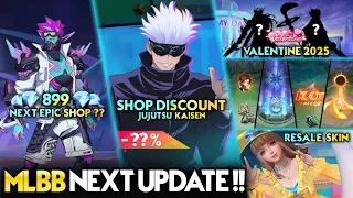 JJK SHOP DISCOUNT | FREE LIMITED SKIN | NEXT VALENTINE & RESALE SKIN - Mobile Legends #whatsnext