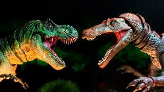 T-Rex vs Spinosaurus | Jurassic Park | Stop Motion