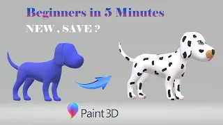 Paint 3D - Tutorial for Beginners in 5 MINUTES!  Create a File ! Save a File