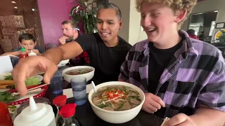 2 White brothers try pho for the first time! #trending