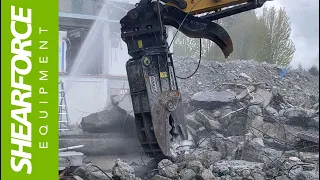 SHEARFORCE Rotating Demolition Pulverizer at Work | RDP23 Crushing and Sorting Demolished Material