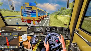 Bus ChasingHighway  Fight | Eurotruck simulator 2 steering wheel gameplay|bus game